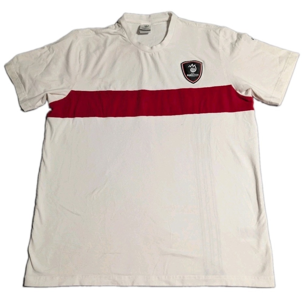 Adidas UEFA Euro 2008 Austria Switzerland T Shirt Mens XL White Soccer Tee
